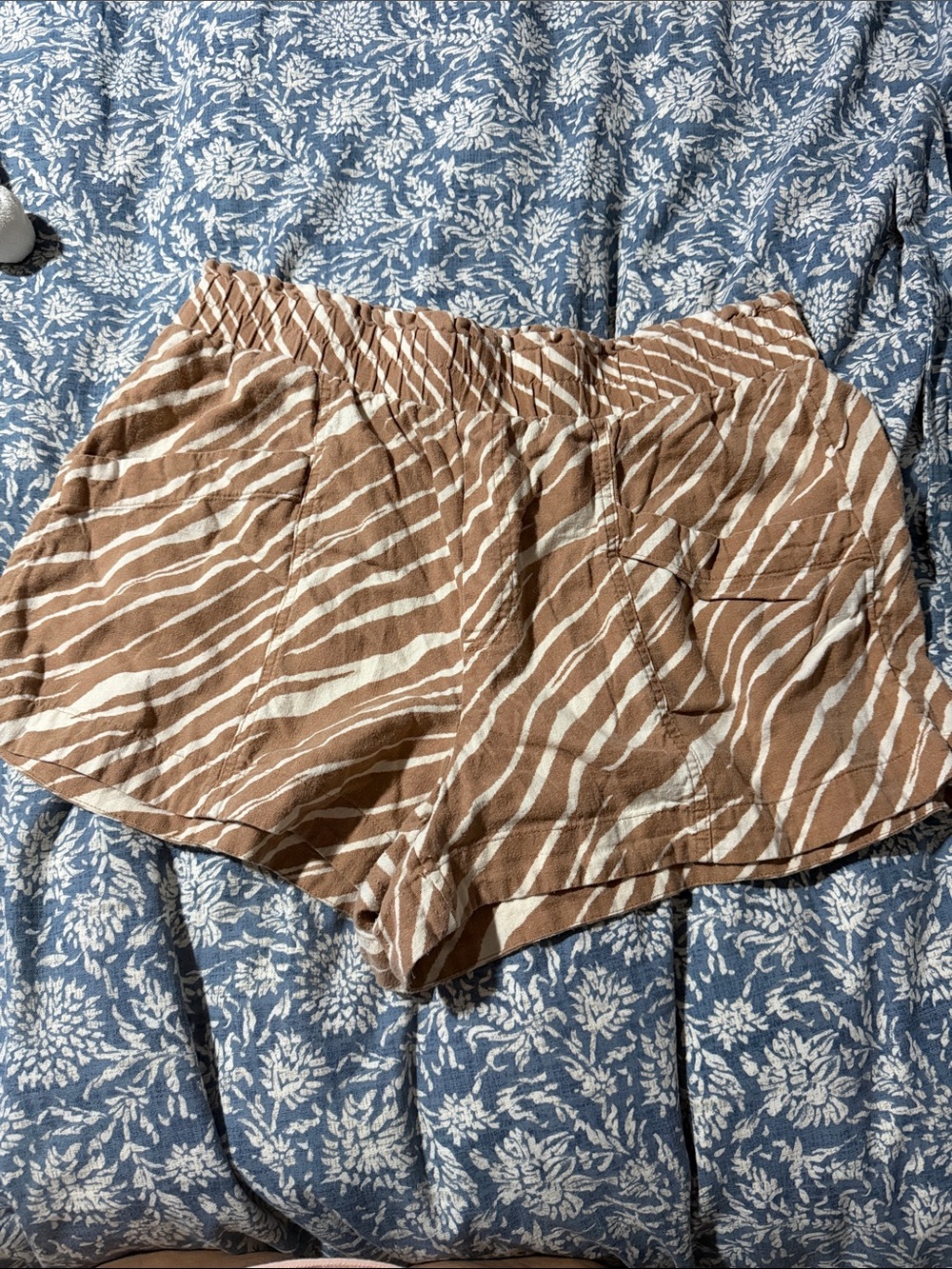a new day Brown and Cream Zebra-Print High-Waist Women’s Shorts